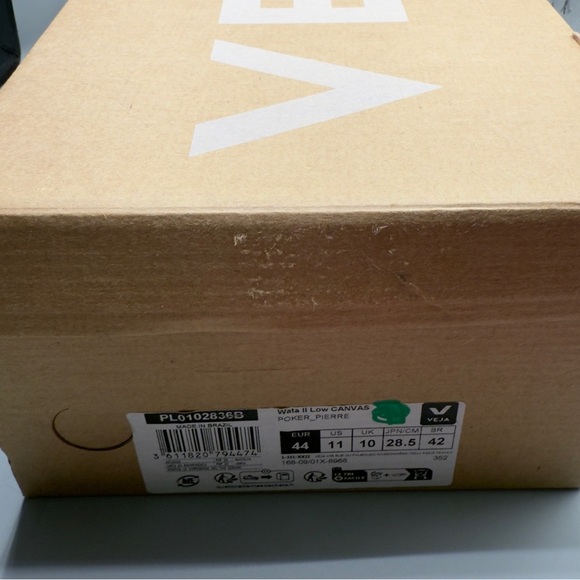 VEJA - SNEAKER - WATA II LOW CANVAS POKER PIERRE GREEN SIZE 11 NEW - Picture 7 of 10